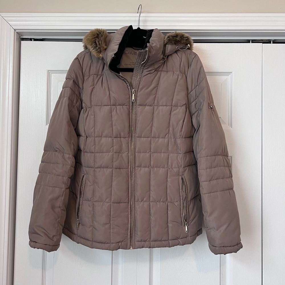 Calvin Klein Taupe Puffer Jacket